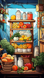 蔬果置物架背景图片