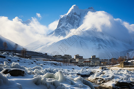 冬季喜马拉雅山的美丽景观图片