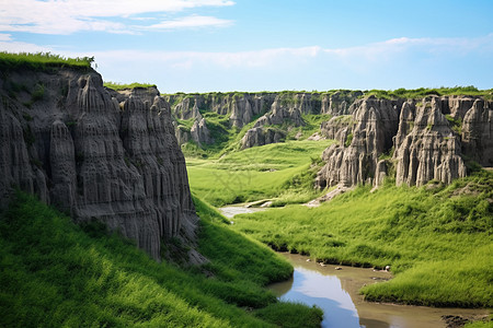 夏季河谷的美丽景观图片