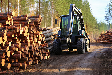 森林中的木材加工厂图片