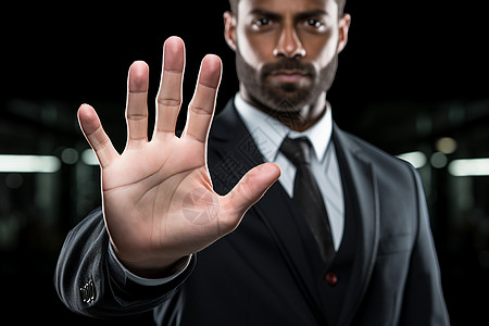 商务男士的五指手势图片