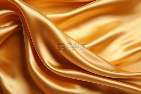 光滑的金色绸缎面料图片