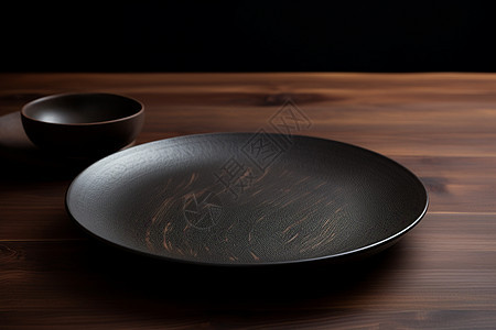 黑色陶瓷餐具图片