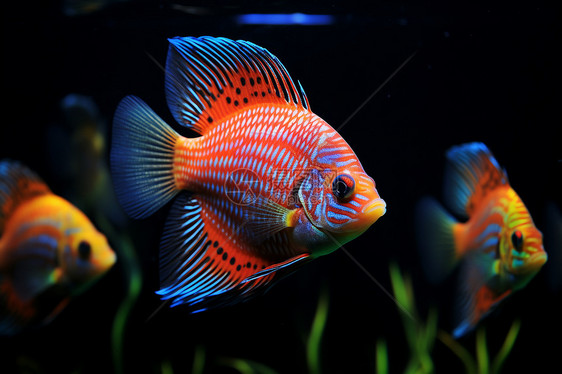 水底颜色奇特的热带鱼图片