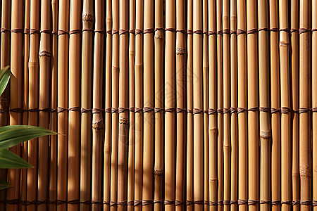手工编织的竹质墙壁图片