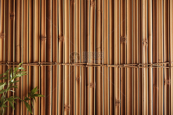 传统手工编制竹墙背景图片
