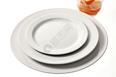 白色的陶瓷餐具背景图片