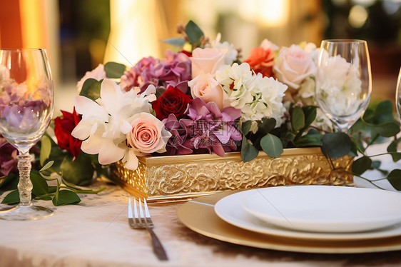 浪漫的餐桌布置图片