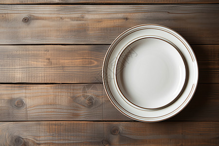 木质衣柜餐桌上的空盘子背景