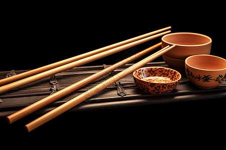 传统的竹质筷子图片
