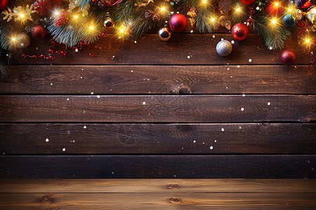 圣诞节装饰的木质墙面图片