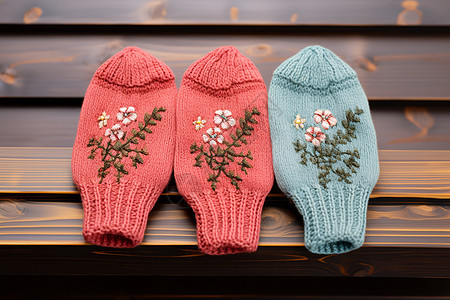 冬季温暖的针织手套图片