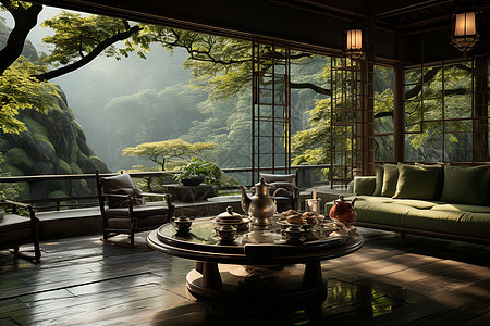 茶馆的美丽景色图片