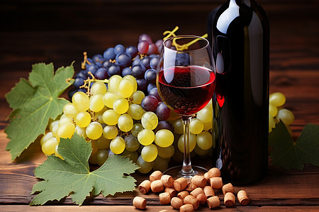 成熟的葡萄和酒精图片