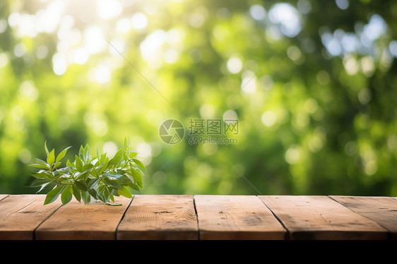 乡村中的木制桌子图片