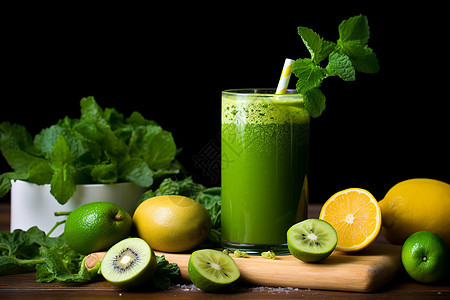 健康的蔬菜汁和水果图片