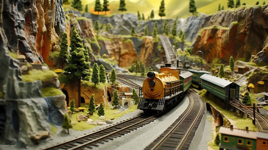微型的火车轨道模型图片