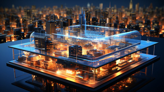 城市的建筑模型背景图片