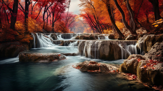 美丽的秋天河流图片