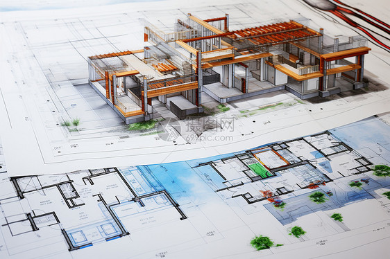 别墅建筑的模型图片