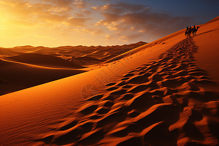 沙漠里的沙丘背景图片
