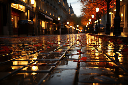 下过雨的街道图片