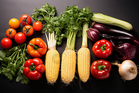 健康新鲜的蔬菜背景图片