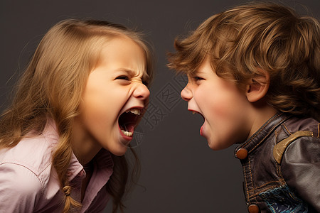 在吵架的孩子图片
