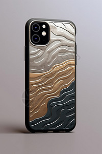银色纹理的艺术手机壳背景图片