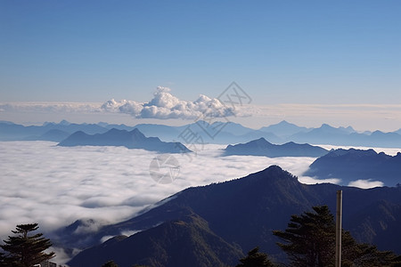 日出山间云海的美丽景观图片