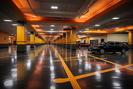 艺术设计的地下停车场高清图片