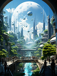 未来城市的风景图片