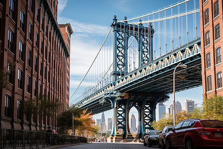 著名的布鲁克林桥背景图片