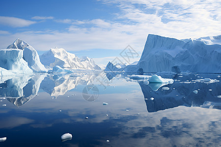 全球变暖的冰川融化景观图片