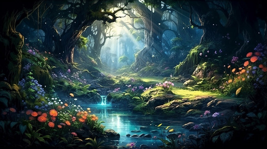 幻想的神秘森林图片