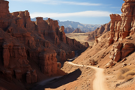 户外探险的沙漠峡谷景观图片