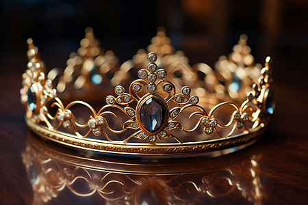 高贵的红宝石镶嵌金冠背景图片