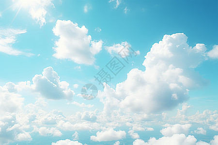 蓝天下飘浮的绵云图片