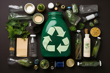 可持续循环利用的废弃物背景图片