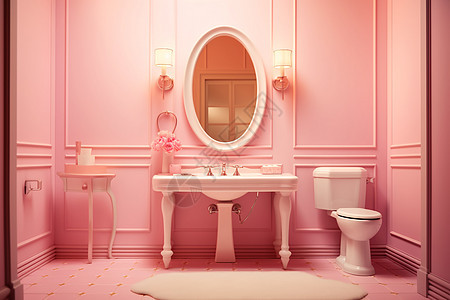 粉色梳妆间图片