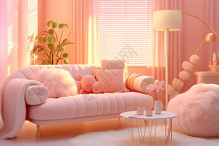 梦幻时尚的粉色房间图片