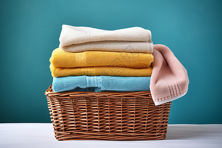 家庭用品洁净与整齐的毛巾背景