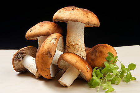 餐桌上的蘑菇背景图片