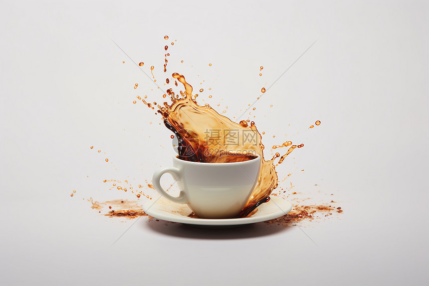 飞溅的咖啡液体图片