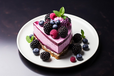 甜品店的蓝莓蛋糕图片