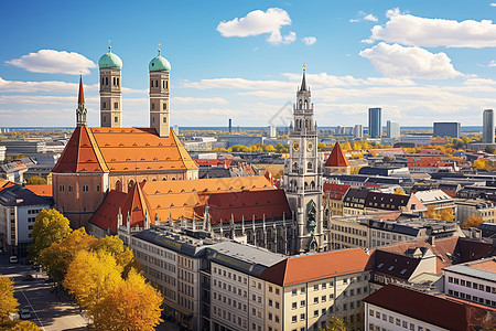 欧洲城市的地标建筑景观背景图片