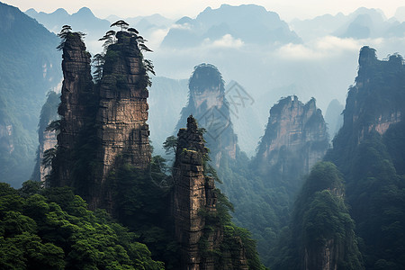 柱状岩石自然景观图片