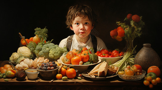 健康饮食的儿童插图图片
