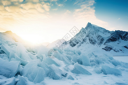 雪山冰块图片