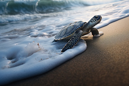 海洋主题酒店海龟冲浪背景